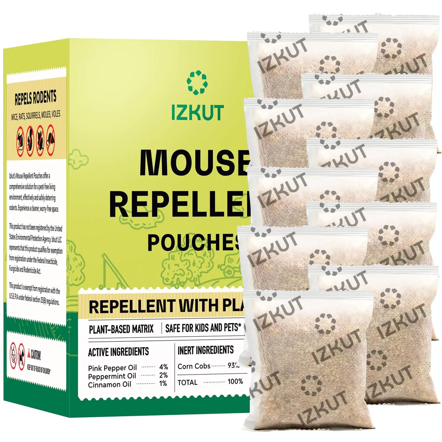 Natural Rodent Repellent Pouches - Safe for Kids & Pets
