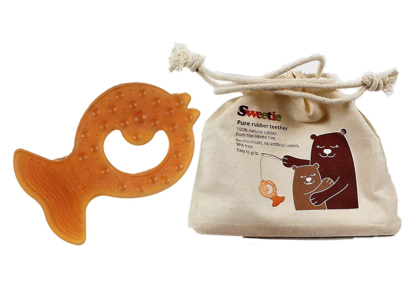 Sweetie 100% Natural Rubber Teether Fish