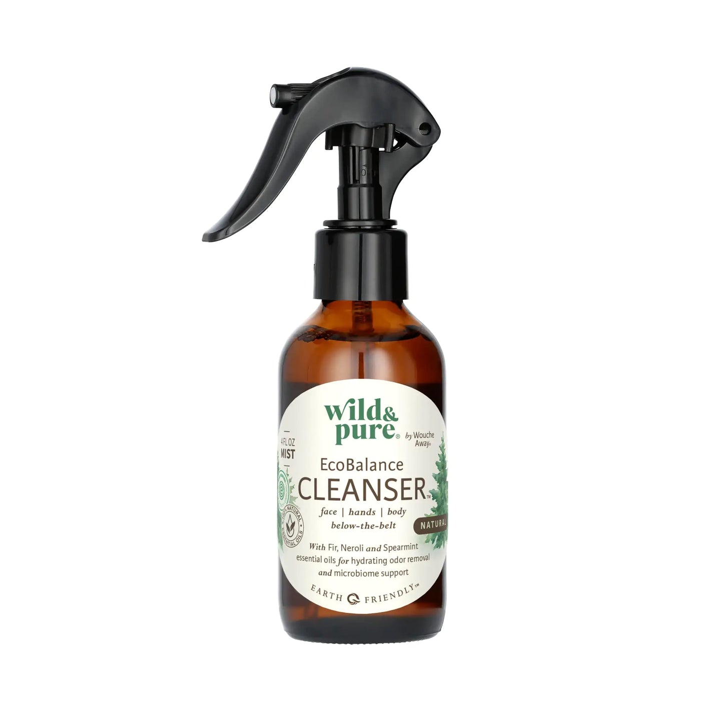 Wild & Pure All Natural No-Rinse Body Wash For Face ,Hands, Body & Below the Belt