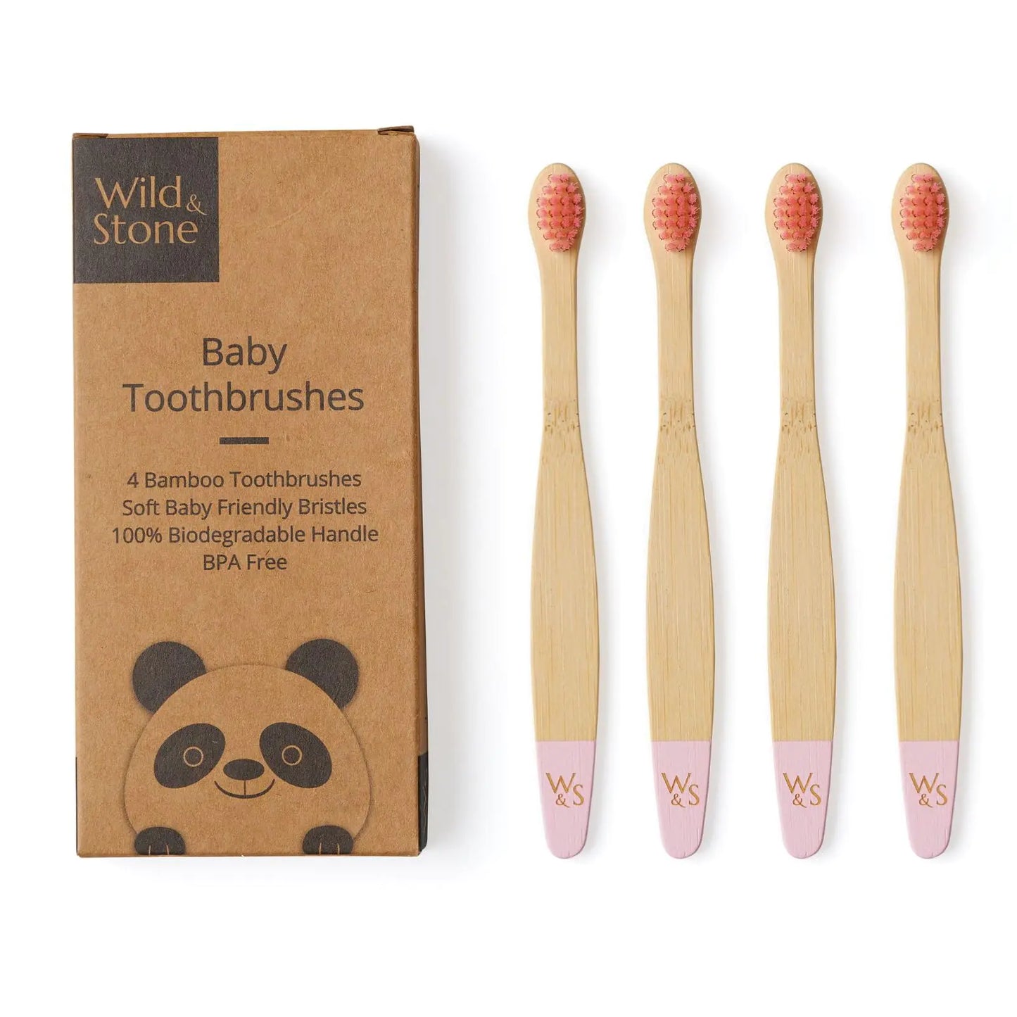 Wild & Stone Organic Baby Bamboo Toothbrushes | 4 Pack
