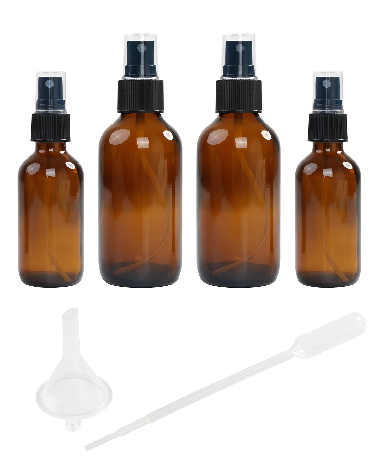 Amber Glass Spray Bottle Set