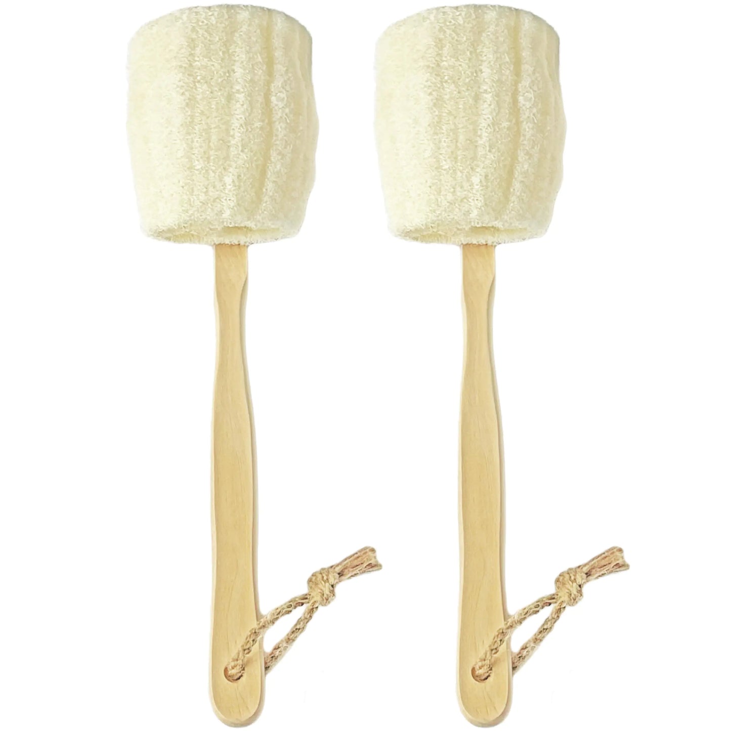 2-Pack Natural Loofah Exfoliating Bath Brush