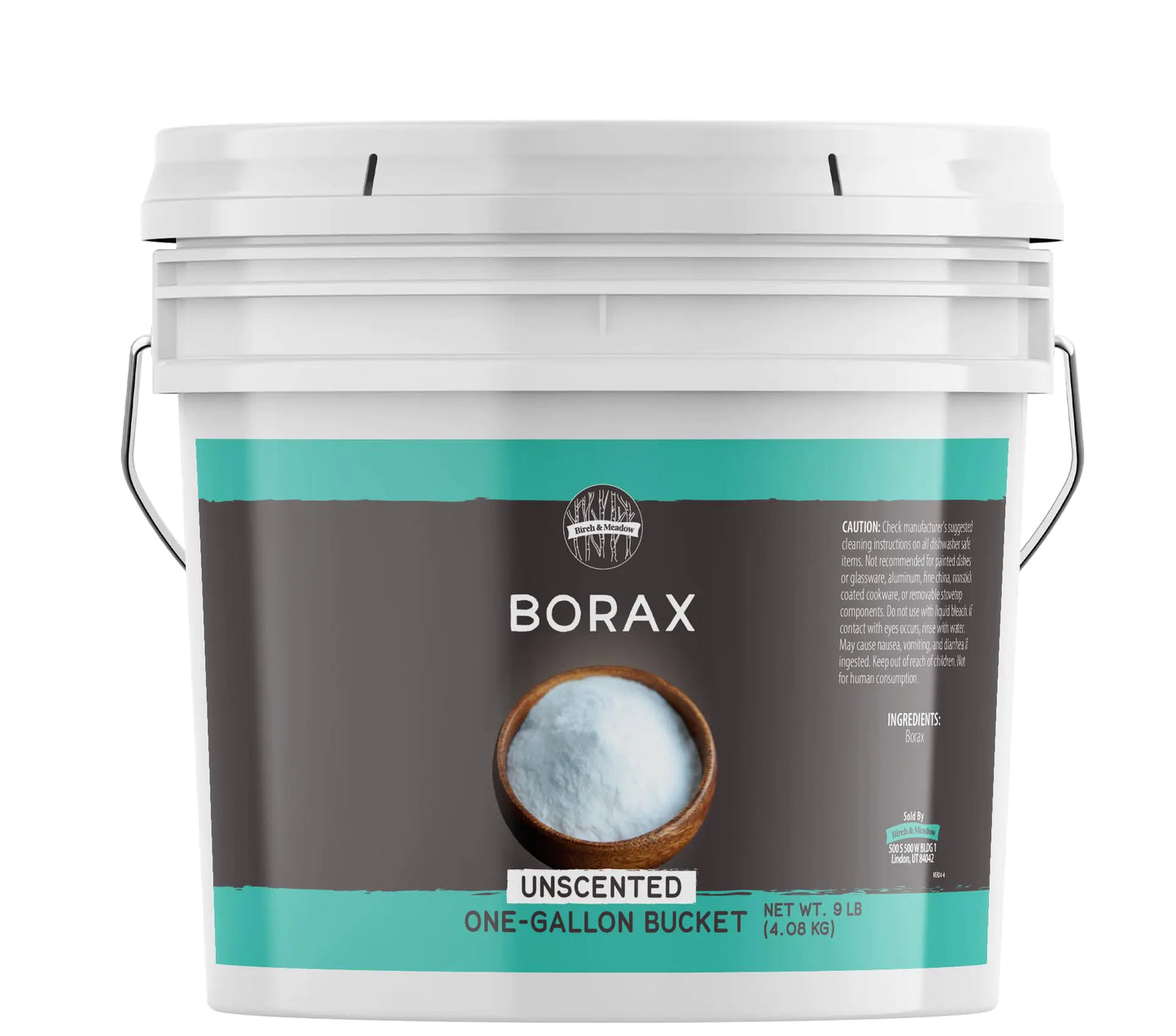 Birch & Meadow Borax 1 Gallon Bucket Unscented Cleaning Laundry Additive