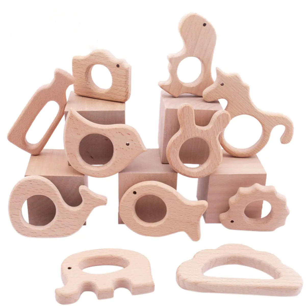 Promise Babe Organic Wooden Baby Toys (11pc)