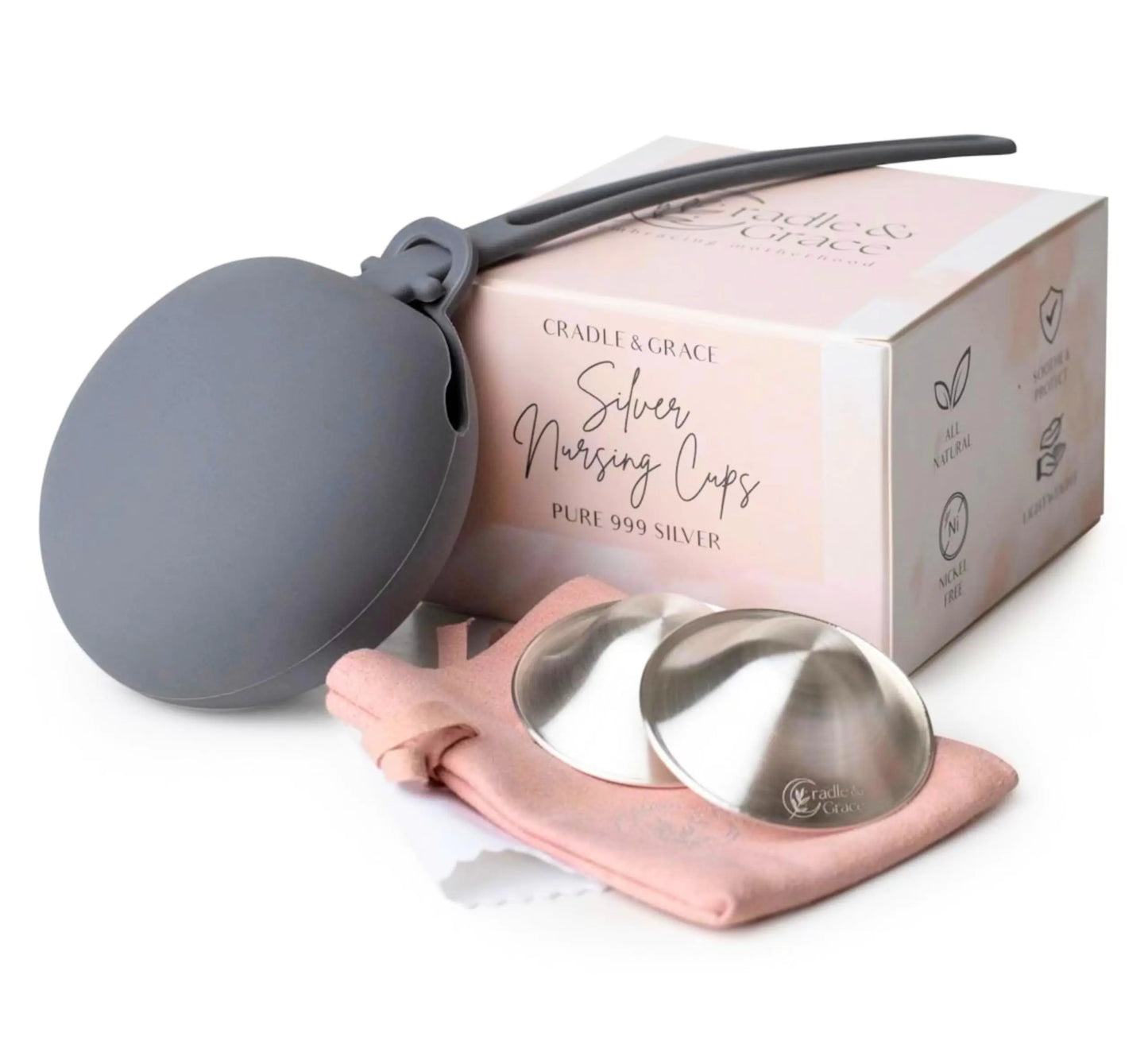 Cradle & Grace Pure Silver Nursing Cup Set - XL