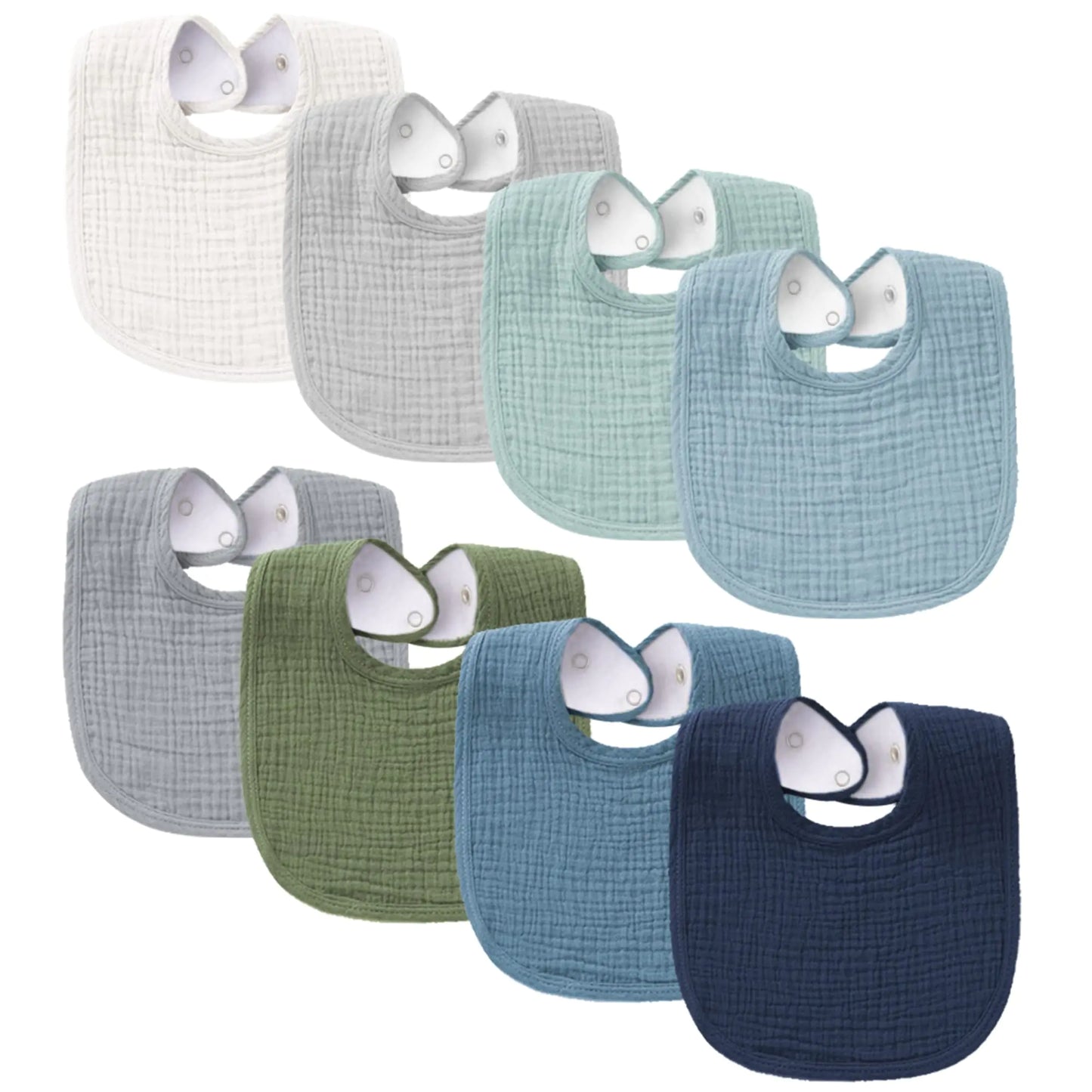 100% Cotton Muslin Baby Bibs - 8 Pack Baby