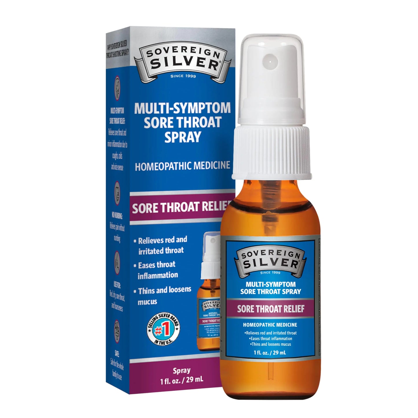 Sovereign Silver Multi-Symptom Sore Throat Relief Homeopathic Spray