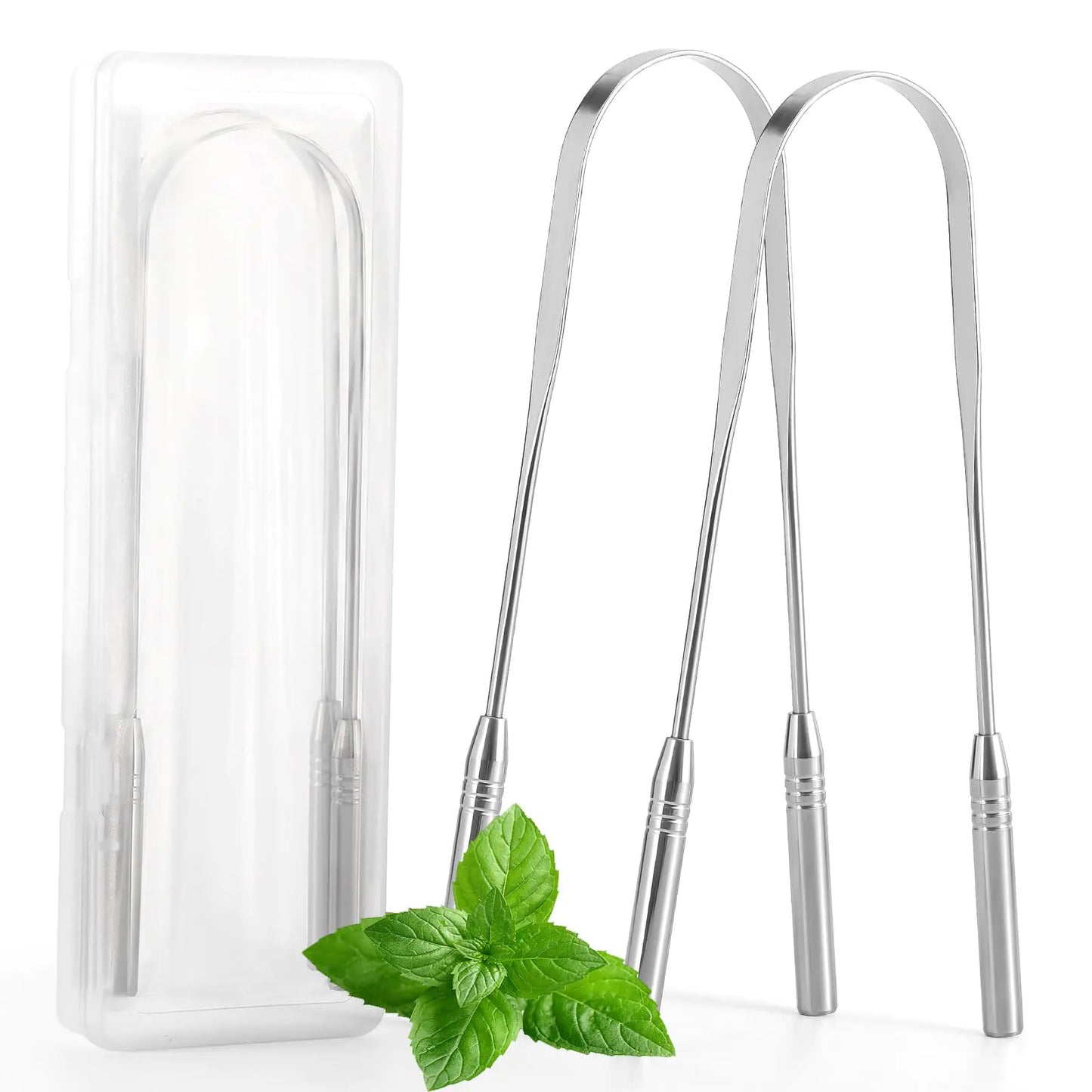 Stainless Steel Tongue Scrapers - 2 Pack