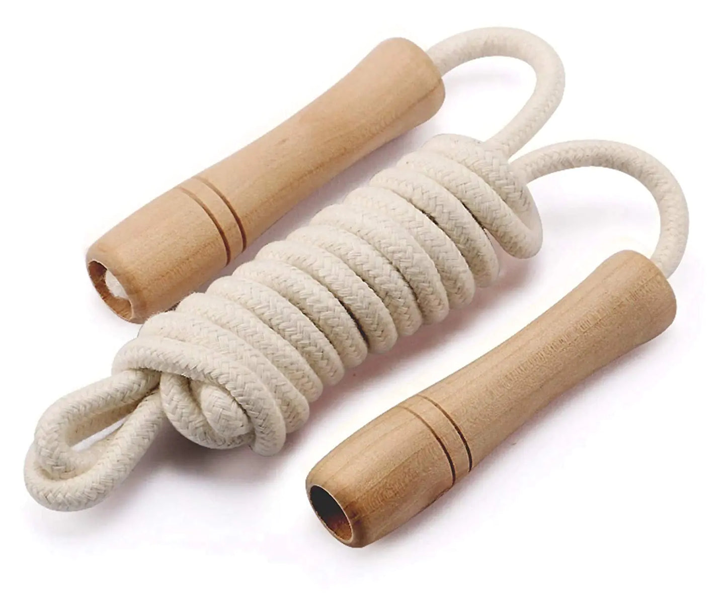 Wooden Handle & Cotton Braided Jump Rope for Kids