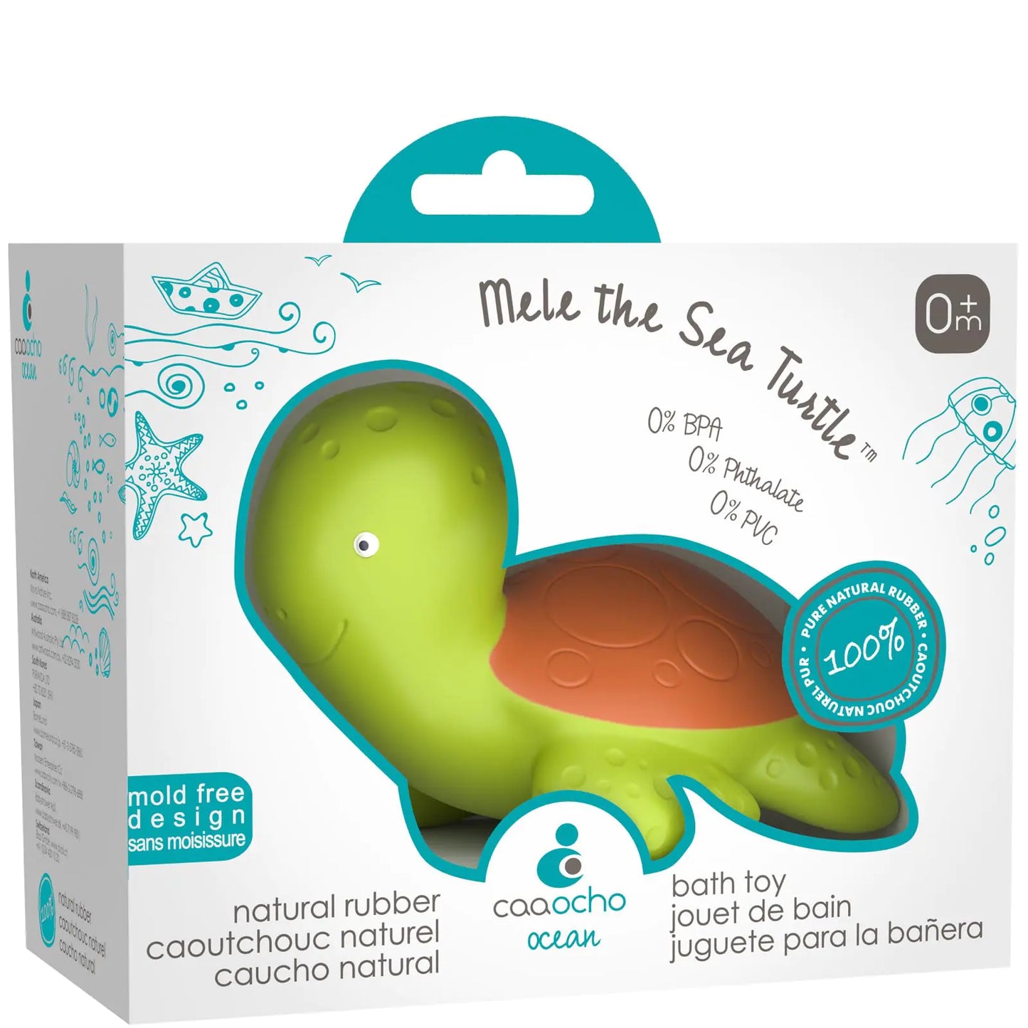 Natural Rubber Bath Toy - Mele The Sea Turtle