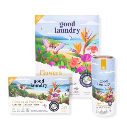 Good Laundry Flowers of Paradise Detergent Sheets Scent Booster & Dryer Sheet Bundle