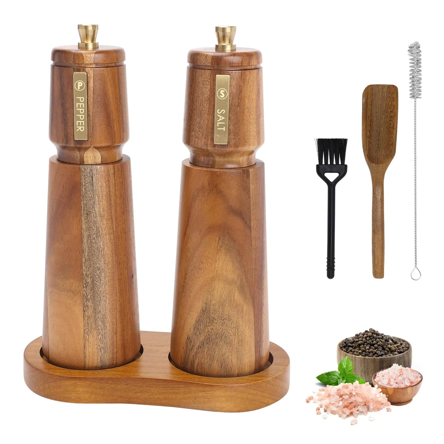 Wooden Salt and Pepper Grinder Set