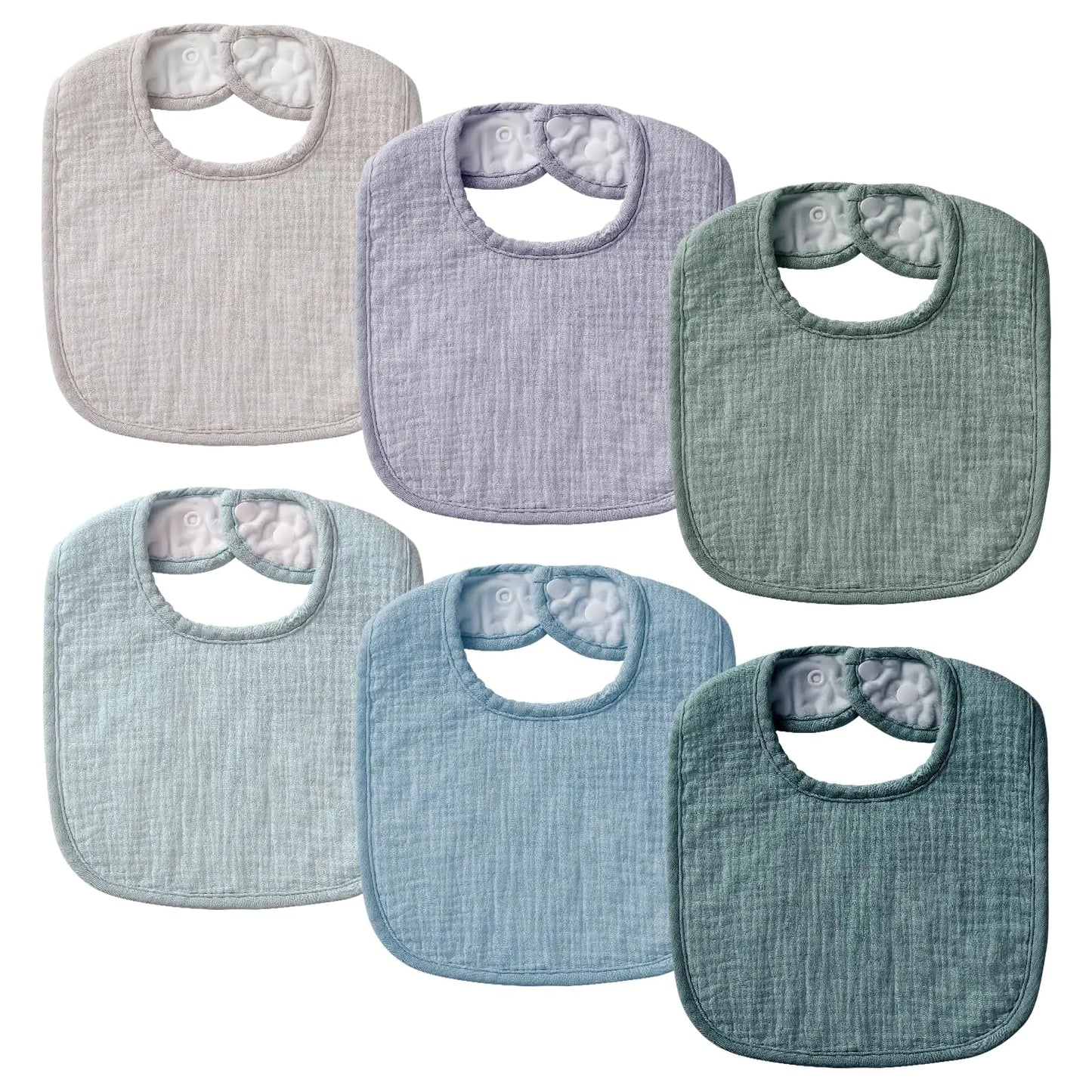 Organic Cotton Muslin 6-pack Baby Bibs