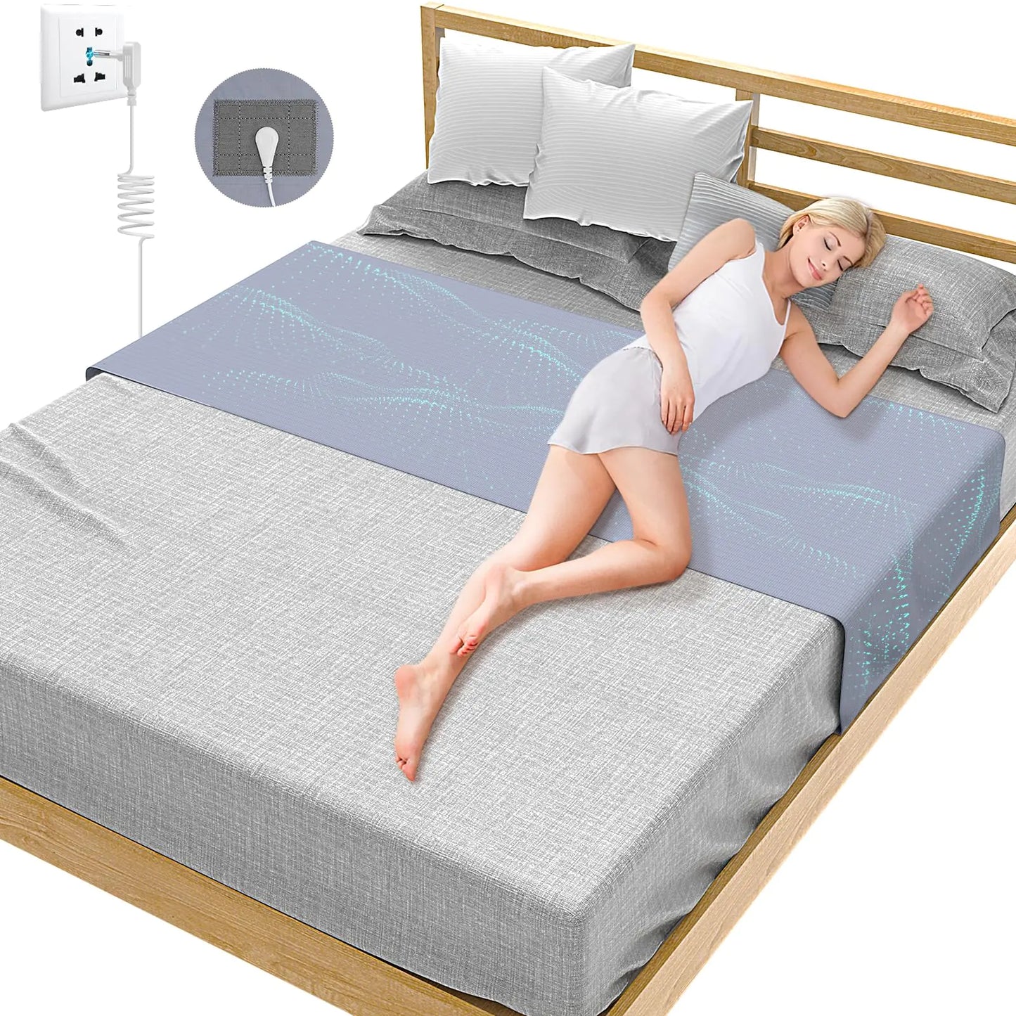 Grounding Sheets for Bed 92% Organic Cotton + 8% Pure Silver (Gray)