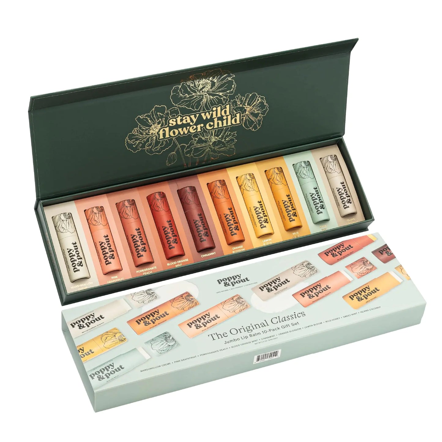 Poppy & Pout All Natural Lip Balm Gift Set 10-Pack