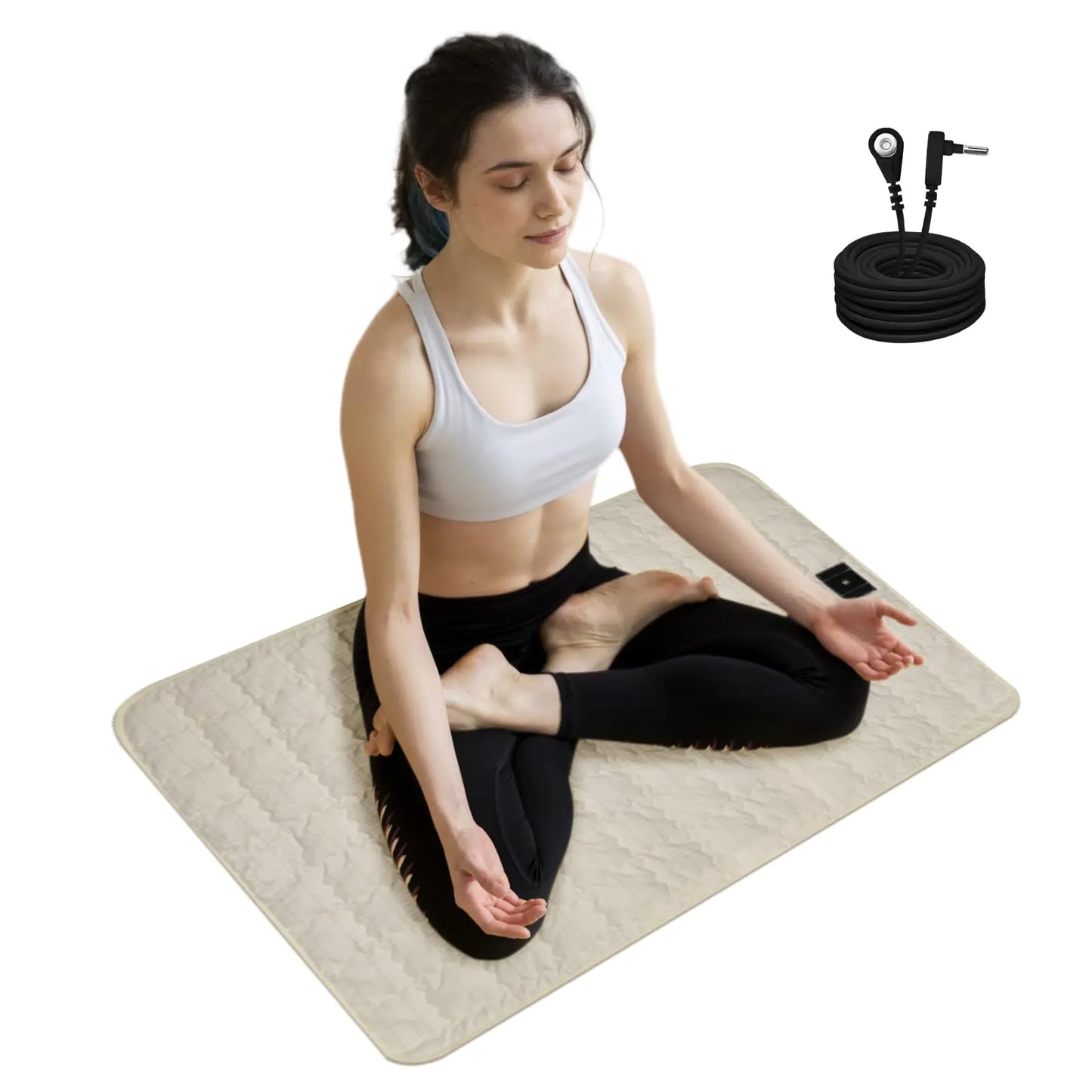 Grounding Anti-Slip Mat with 15ft Earth Mat Cloud Bedding Pad for Stress Relief