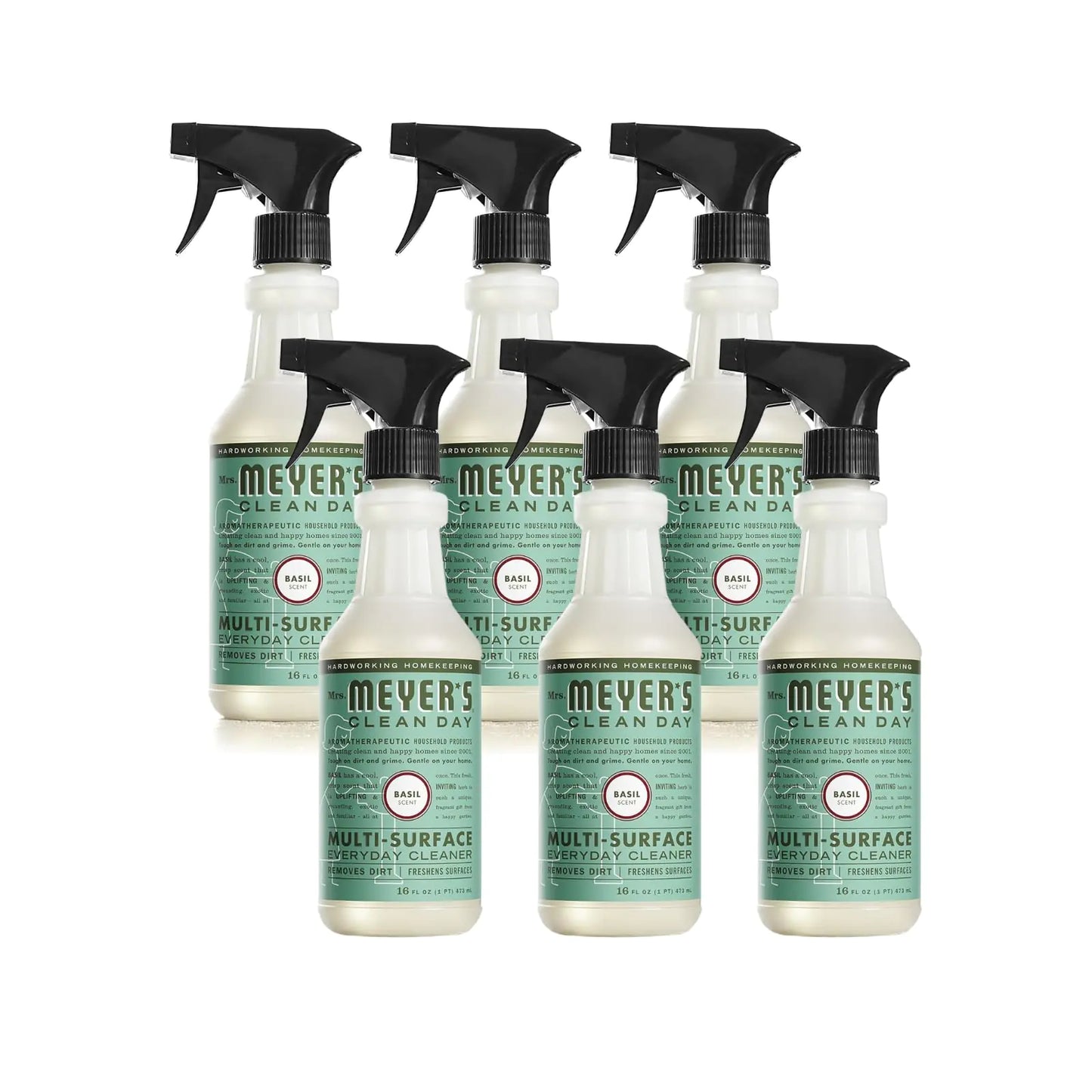 Mrs. Meyer's Clean Day Multi-Surface Everyday Cleaner - Basil 16 oz (Pack of 6)