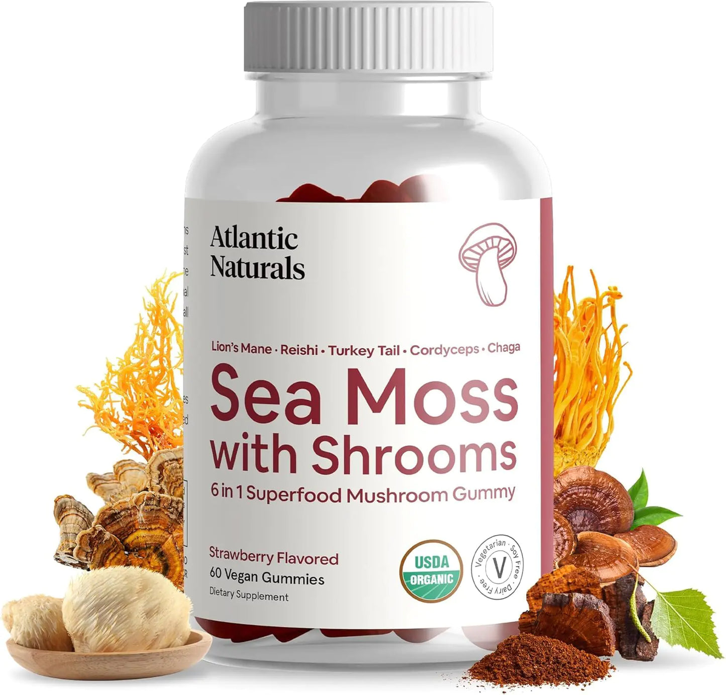 Atlantic Naturals Sea Moss with Shrooms Gummies Supplement