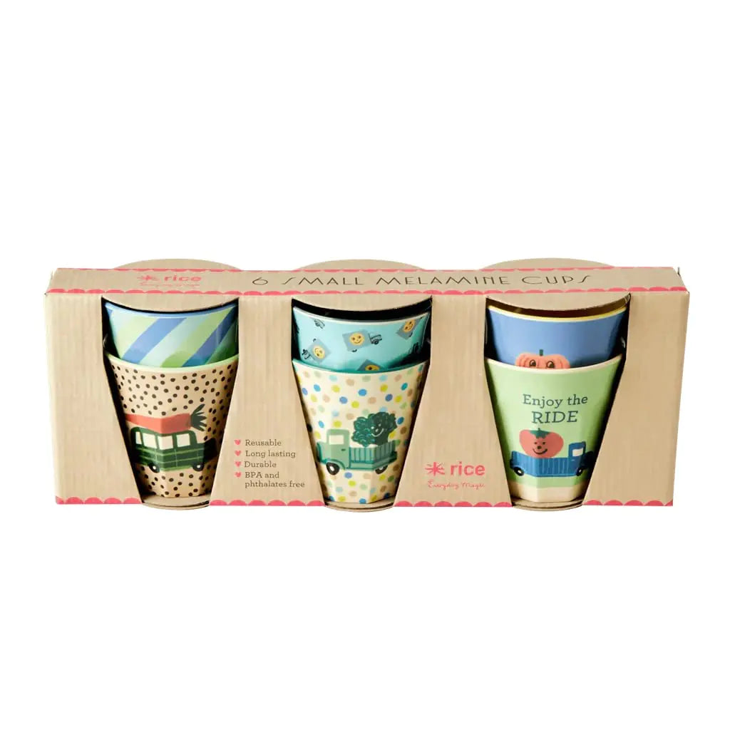 Rice By Rice 6 Piece Cup Set BPA Free - Cars