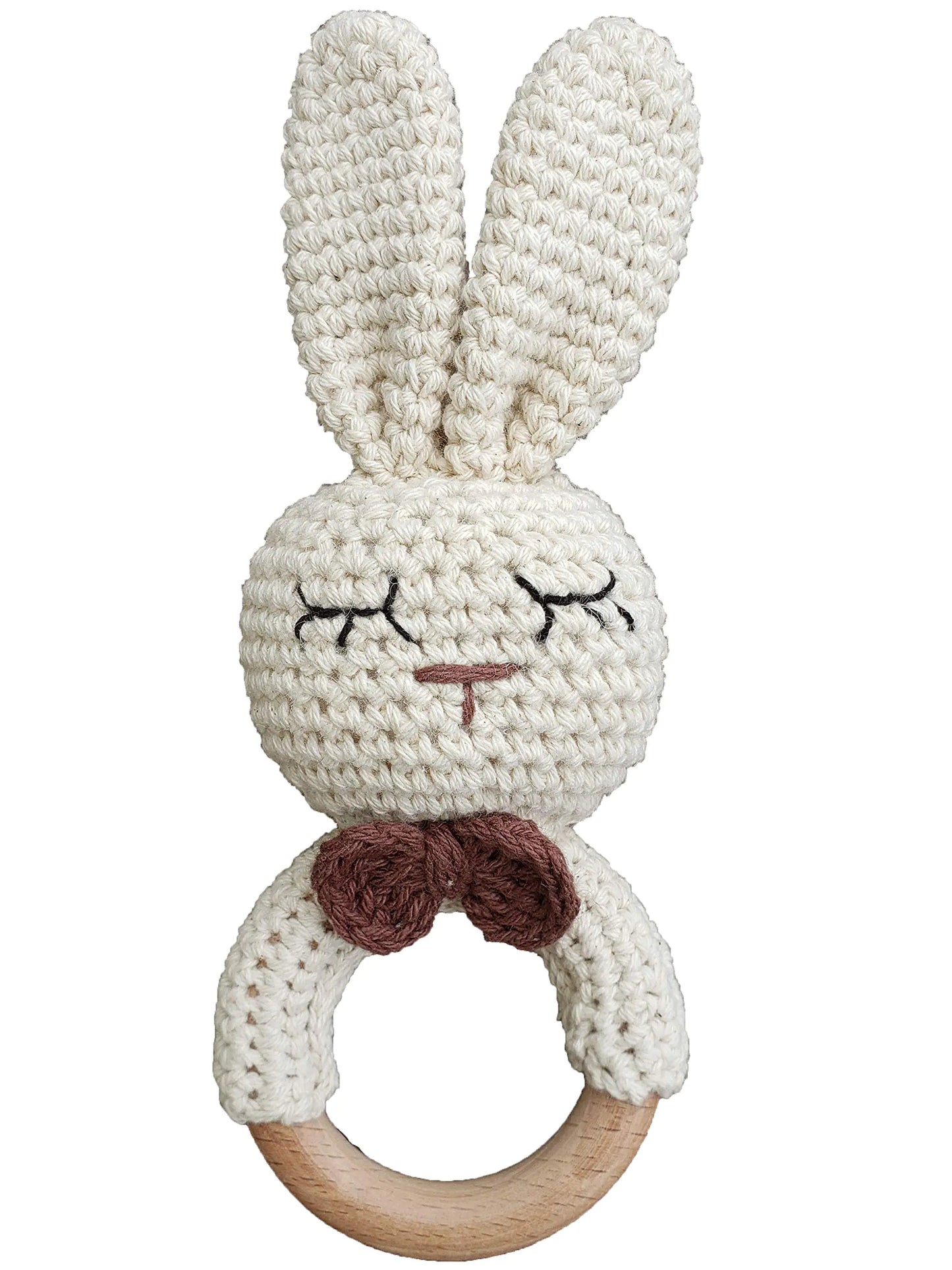 Natural Crochet Teether Rattle - Bunny