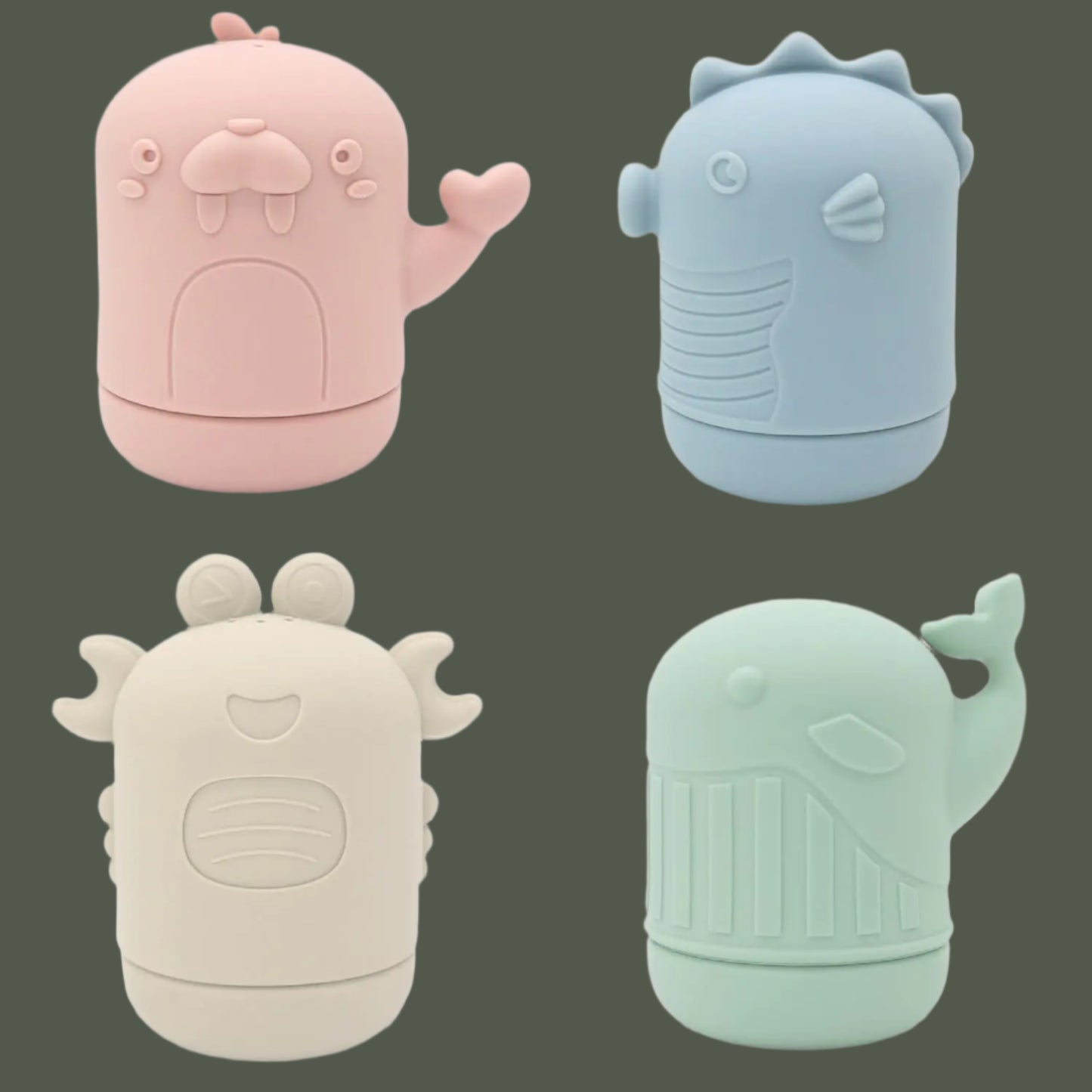 Mold Resistant Silicone Baby Bath Toys - 4 Pack