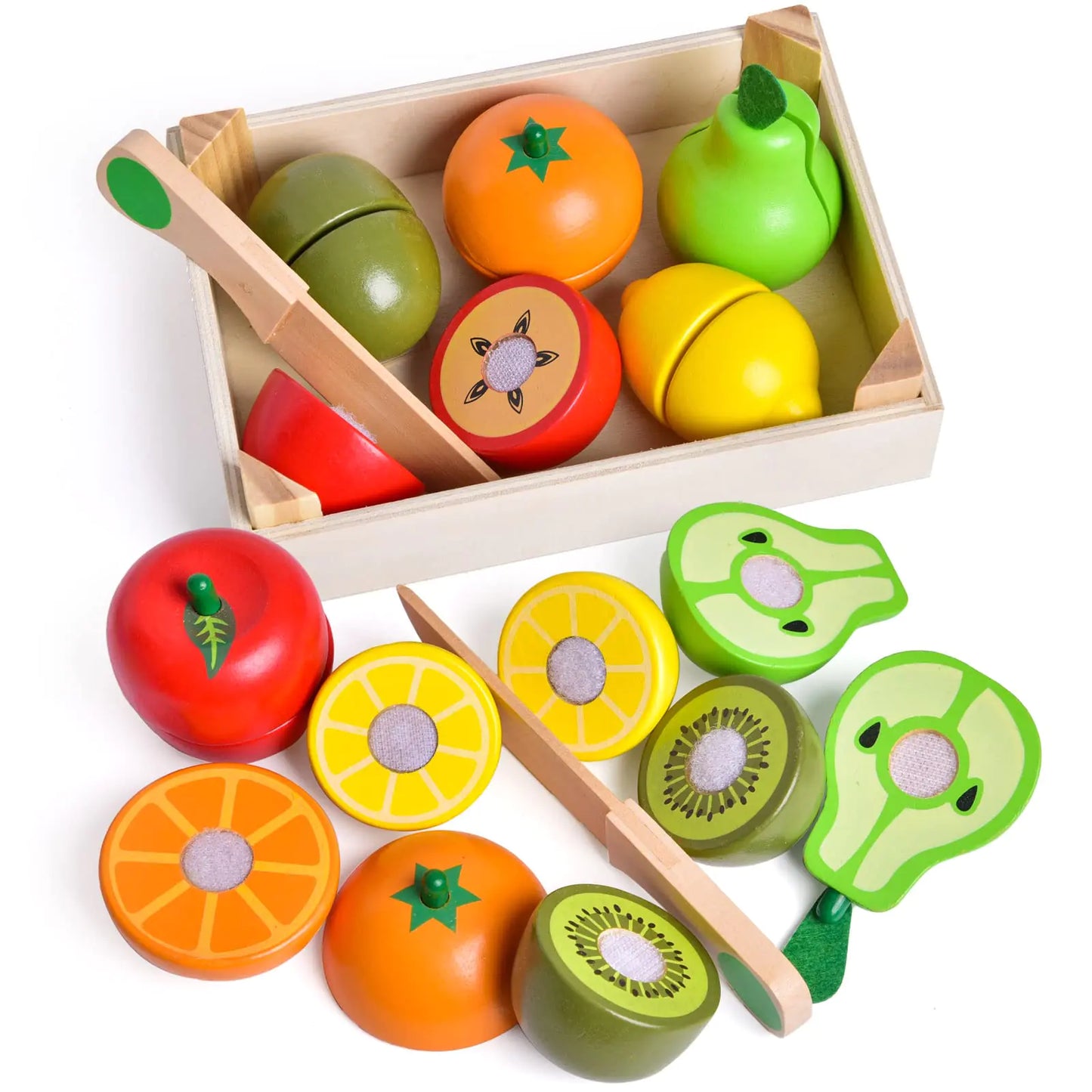 Non-toxic Wood Pretend Play Food 11-Piece Set