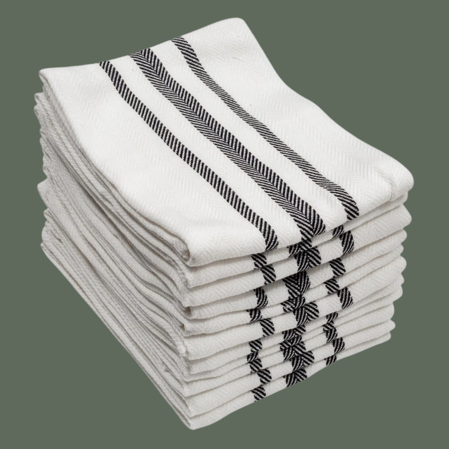 Ultra-Absorbent 100% Cotton Kitchen Towels - Set of 12