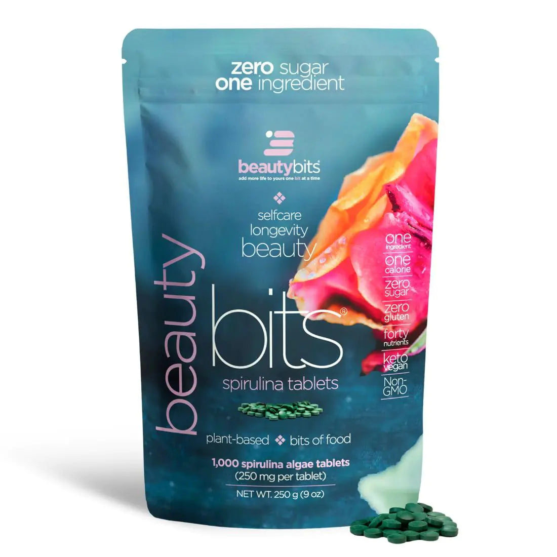 BEAUTYbits - Organic Spirulina Tablets - 1000 Tablet Bag