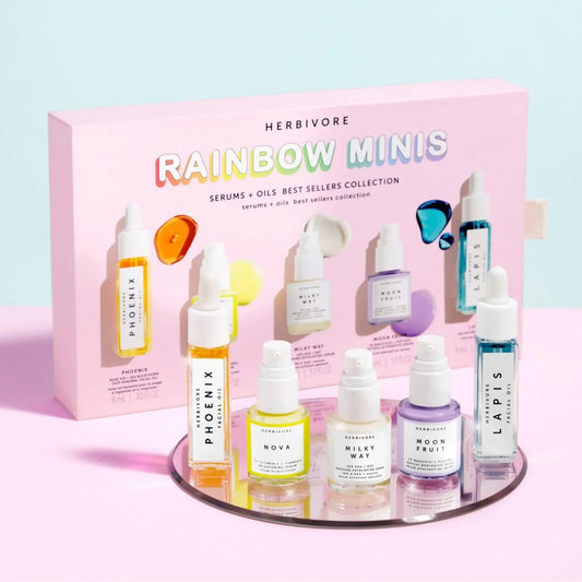 HERBIVORE Rainbow Minis Set - (Serums + Oils Best Sellers Collection)