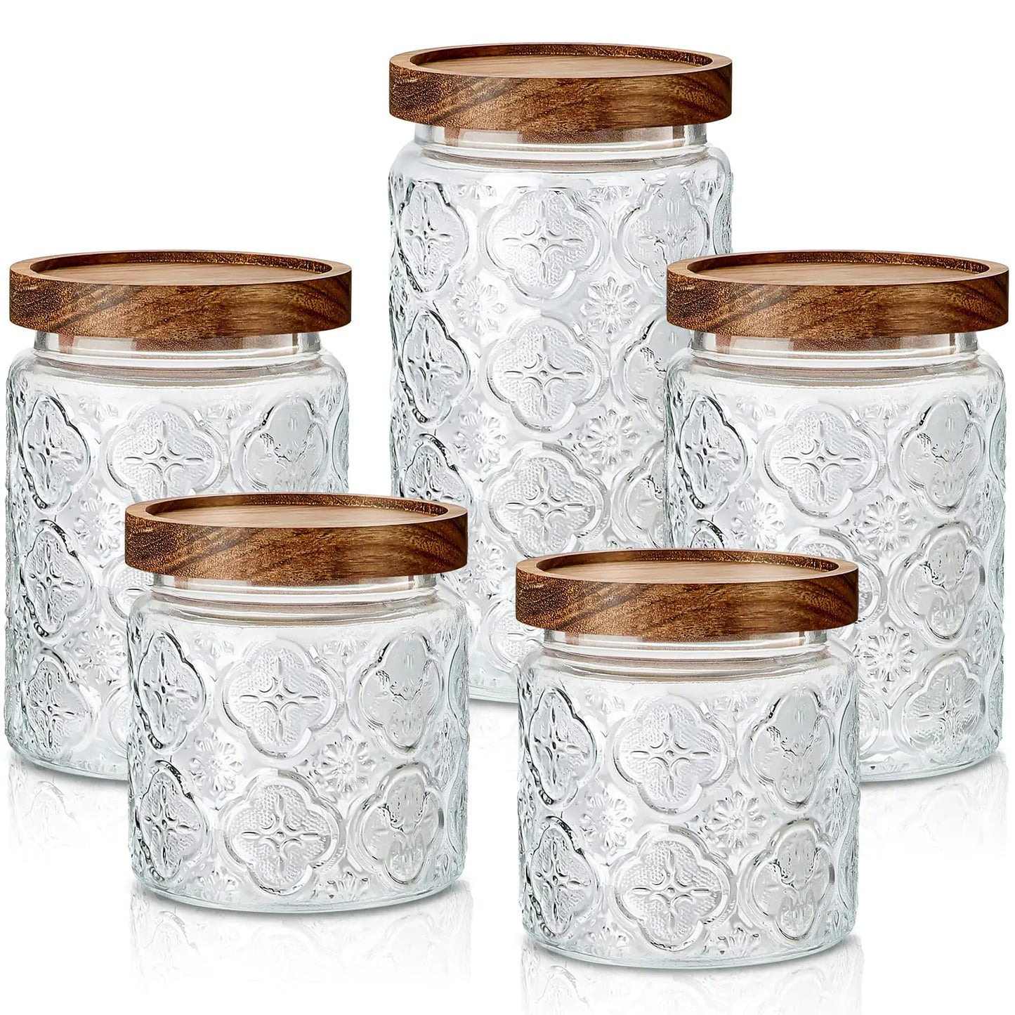 Vintage Glass Food Storage Containers - 5-Pack